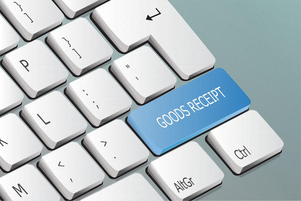 goods receipt written on the keyboard button