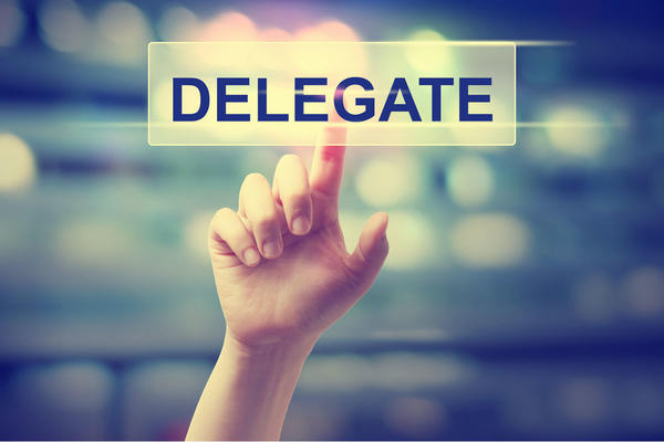 Delegate concept with hand
