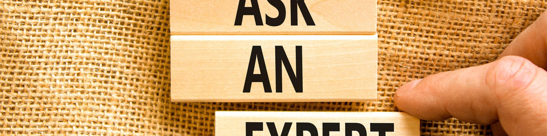 Ask an expert shown on building blocks