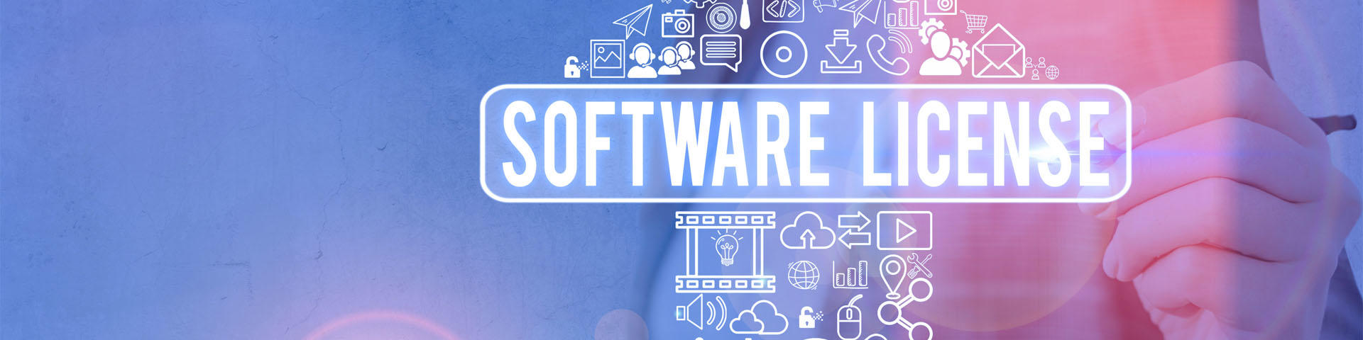 Word writing text. Software License, Business concept for legal instrument governing the redistribution of software.