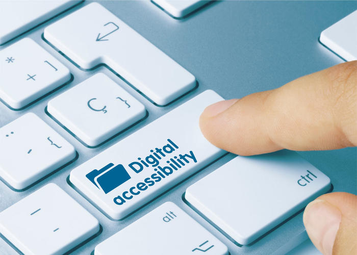 Finger clicking digital accessibility on a key board