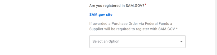 Screenshot of sam.gov in PaymentWorks application.