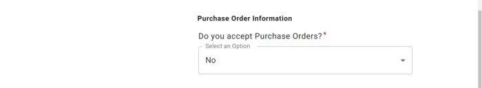 Screenshot of purchase order information in PaymentWorks application